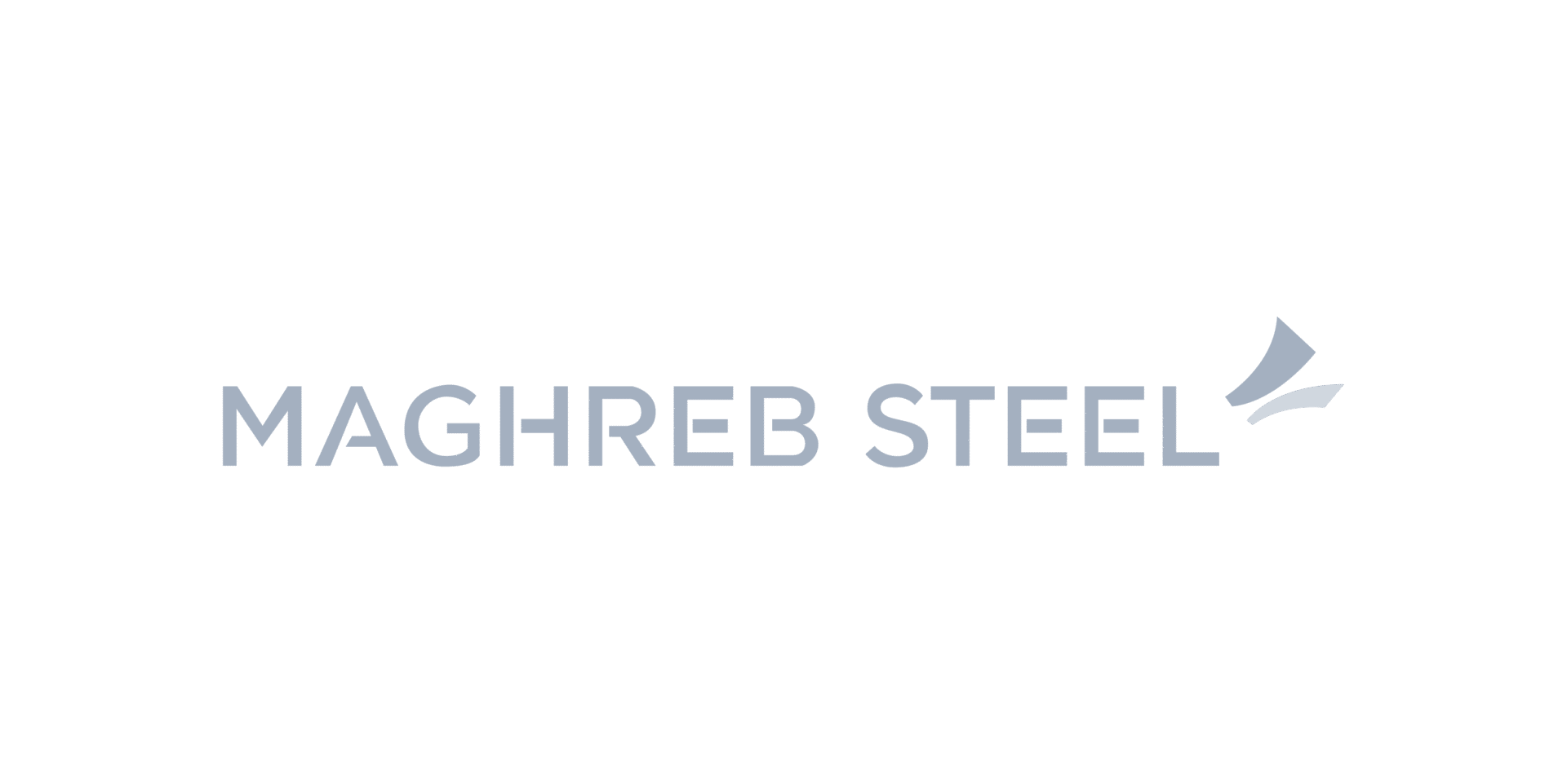 Logo en acier du Maghreb sur fond noir.
