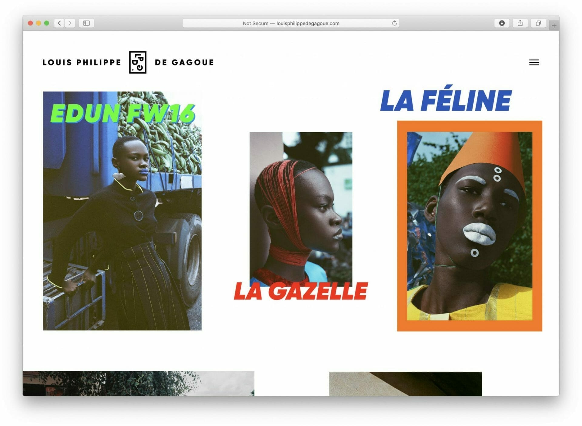 La page d'accueil d'un site Web avec des photos de personnes.