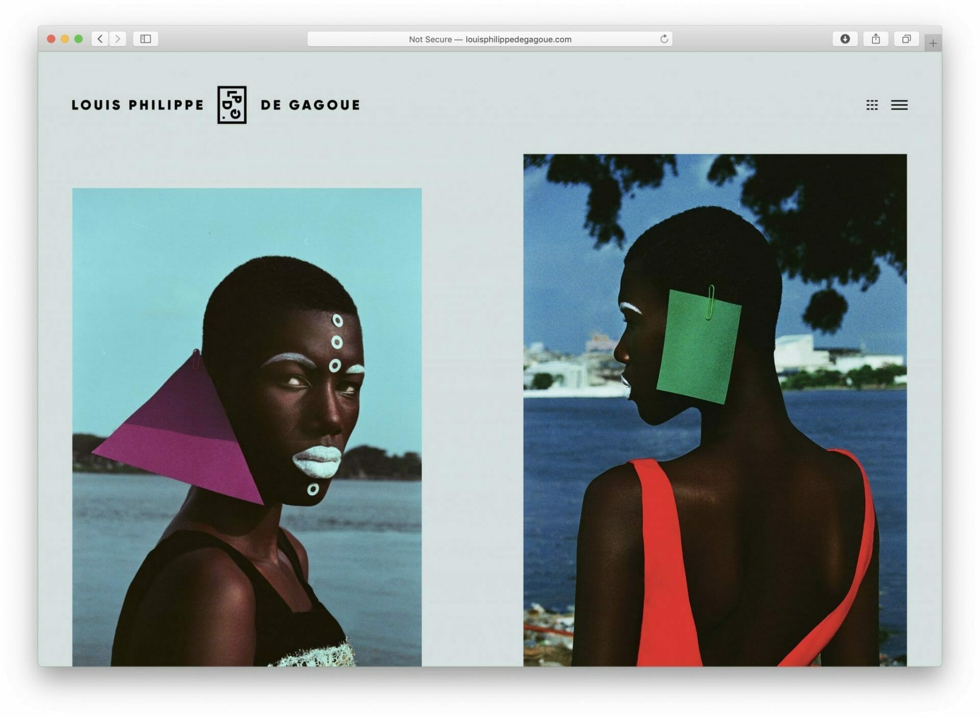 Un site Web avec deux photos d'une femme et d'un homme.