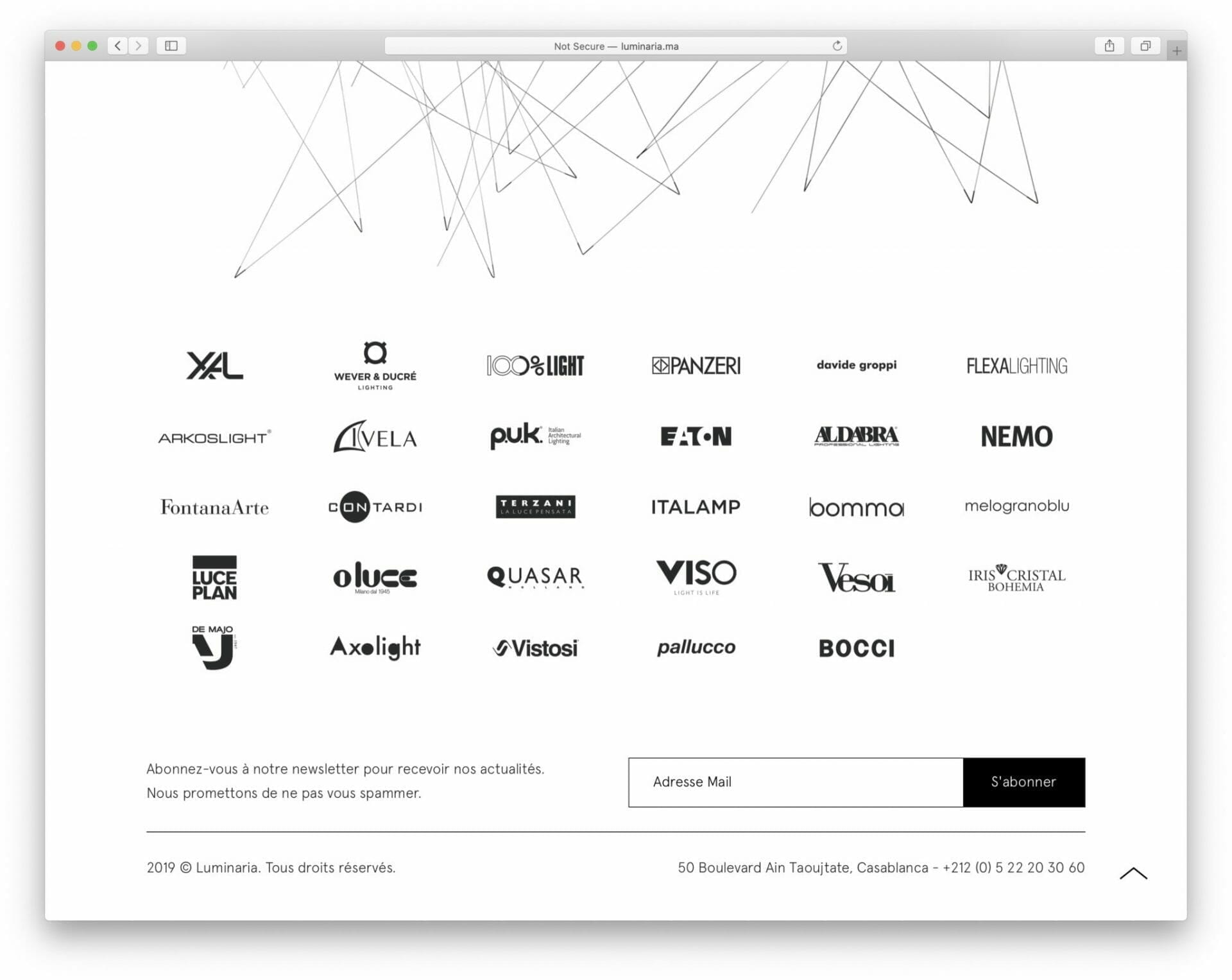La page d'accueil d'un site Web avec de nombreux logos différents.