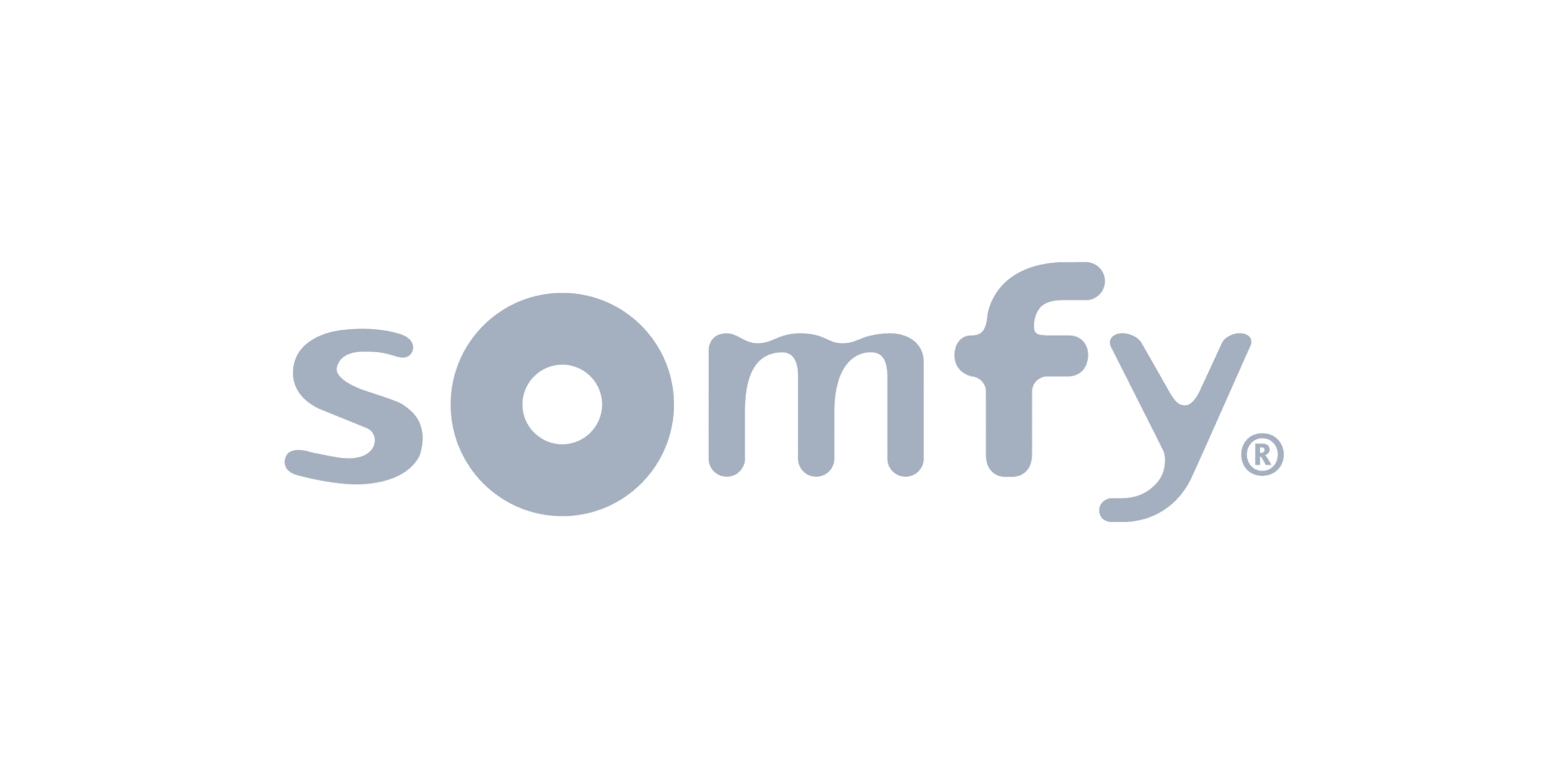 Le logo de somfy sur fond noir.