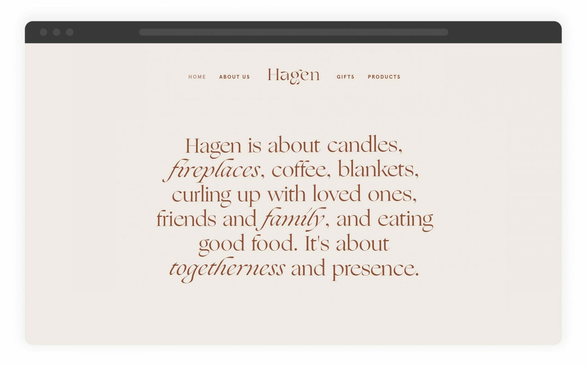 Un site Web avec les mots hagen dessus.
